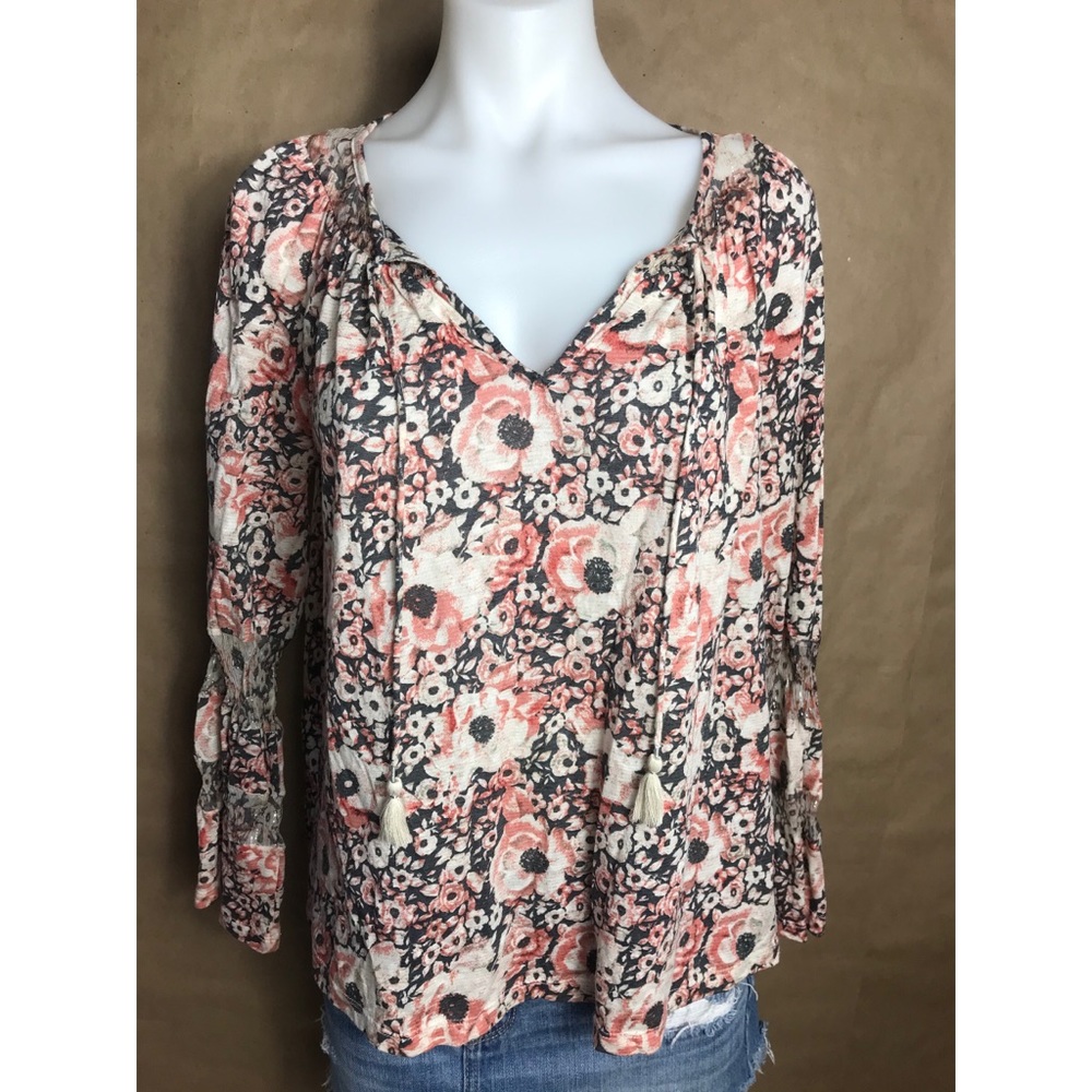 Lucky Brand floral bell sleeve top large